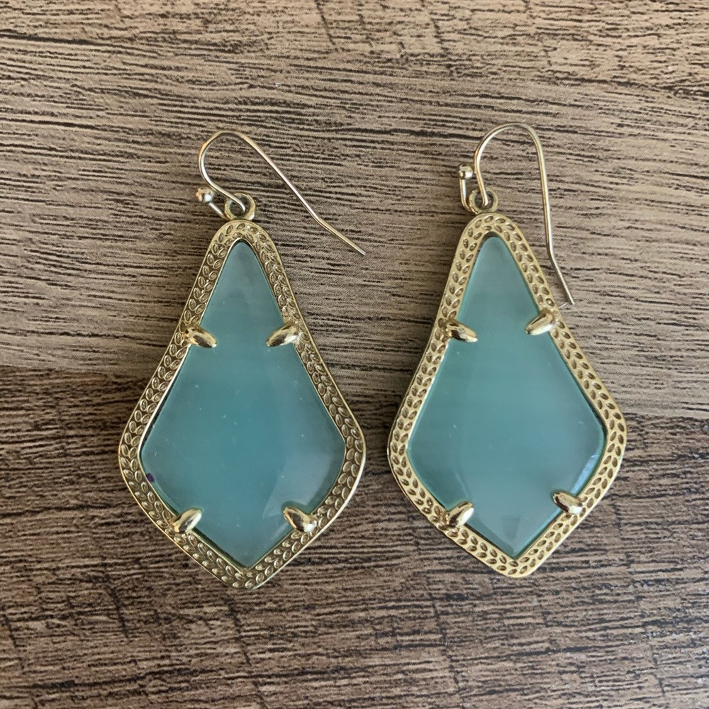 Kendra Scott Alex Drop Earrings - teal and gold